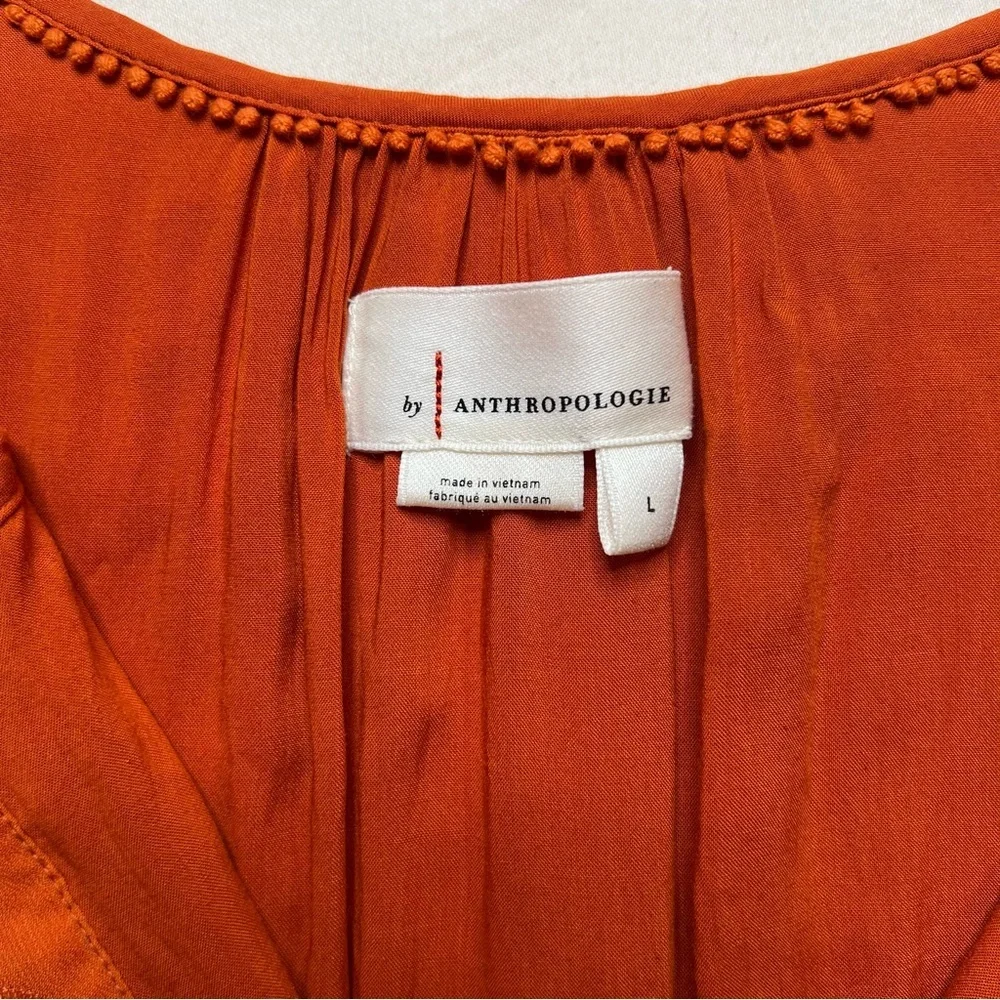 By Anthropologie Terra Cotta Orange Somerset Mini Dress SZ L ASO Cassandra Lee - Picture 9 of 13